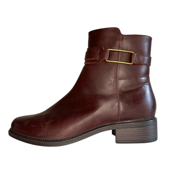 Clarks Maye Bella Leather Boots in Bordeaux Size 11 - Picture 1 of 9